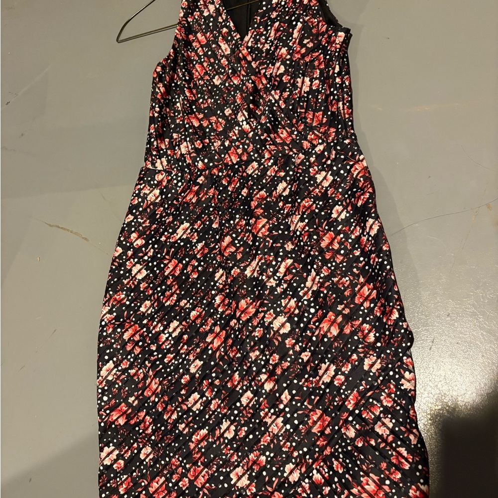 Guess Black and Red Abstract Midi Dress